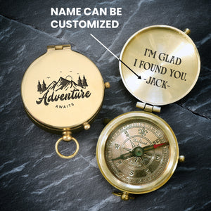 Personalized Engraved Compass - Family - To My Boyfriend - I'm Glad I Found You - Gpb12017