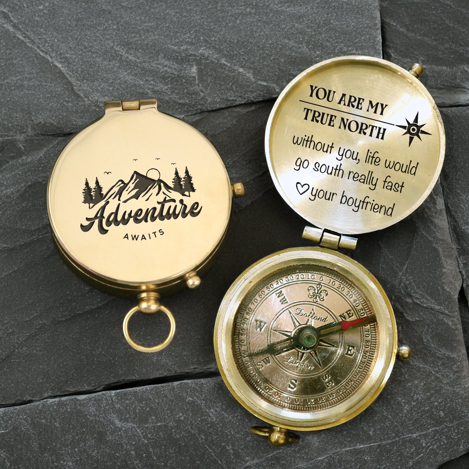 Personalized Engraved Compass - Family - To My Girlfriend - Without You, Life Would Go South Really Fast - Gpb13020