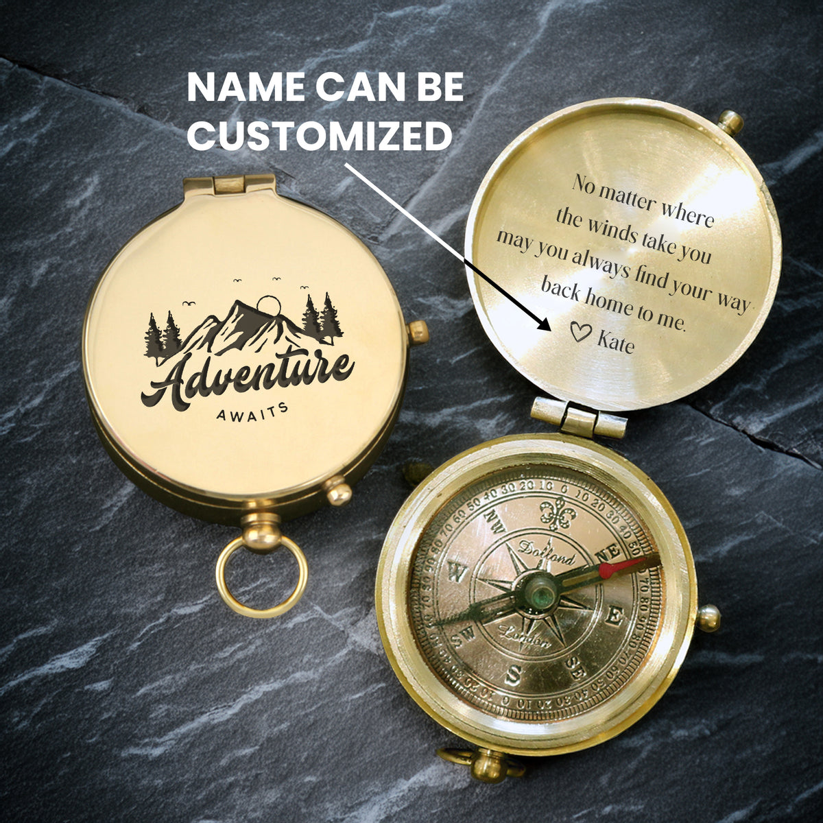 Personalized Engraved Compass - Family - To My Husband - You Always Find Your Way Back Home To Me - Gpb14019
