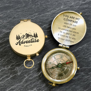 Personalized Engraved Compass - Family - To My Boyfriend - You Are My Compass When I'm Lost - Gpb12016