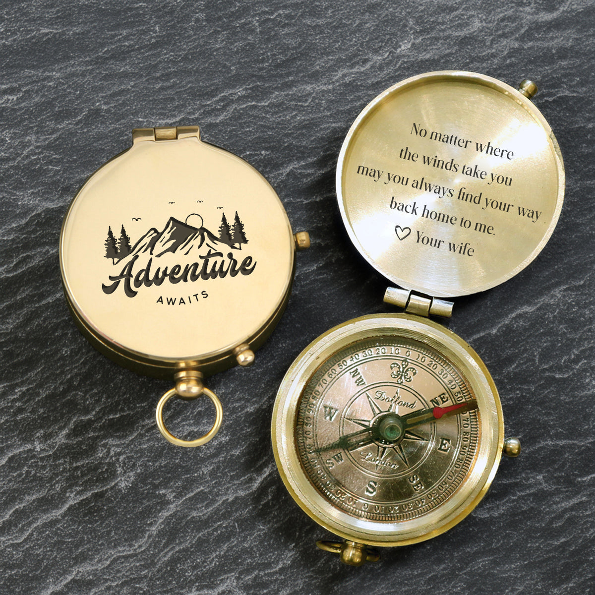 Personalized Engraved Compass - Family - To My Husband - You Always Find Your Way Back Home To Me - Gpb14019