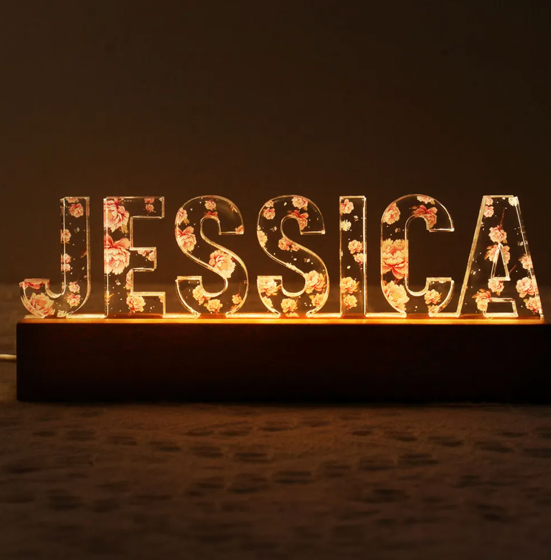 Personalized Flower Printed LED Night Light - Family - For Your Loved One - Glcf26001