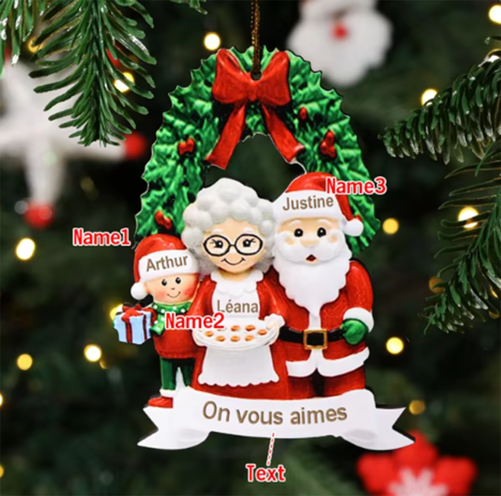 Personalized Grandparents And Grandkids Christmas Ornament - We Love You - Ganc20001