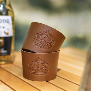 Leather Cup Sleeve - For Hiking Couples - Mountain - Guaa26001