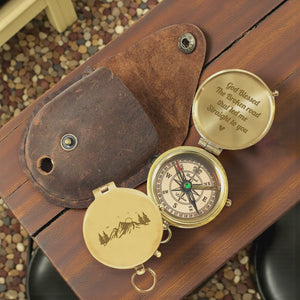 Personalized Engraved Bronze Compass - Handmade 1 year Anniversary Gift for Couples | Custom Name, Date - Gpb26272