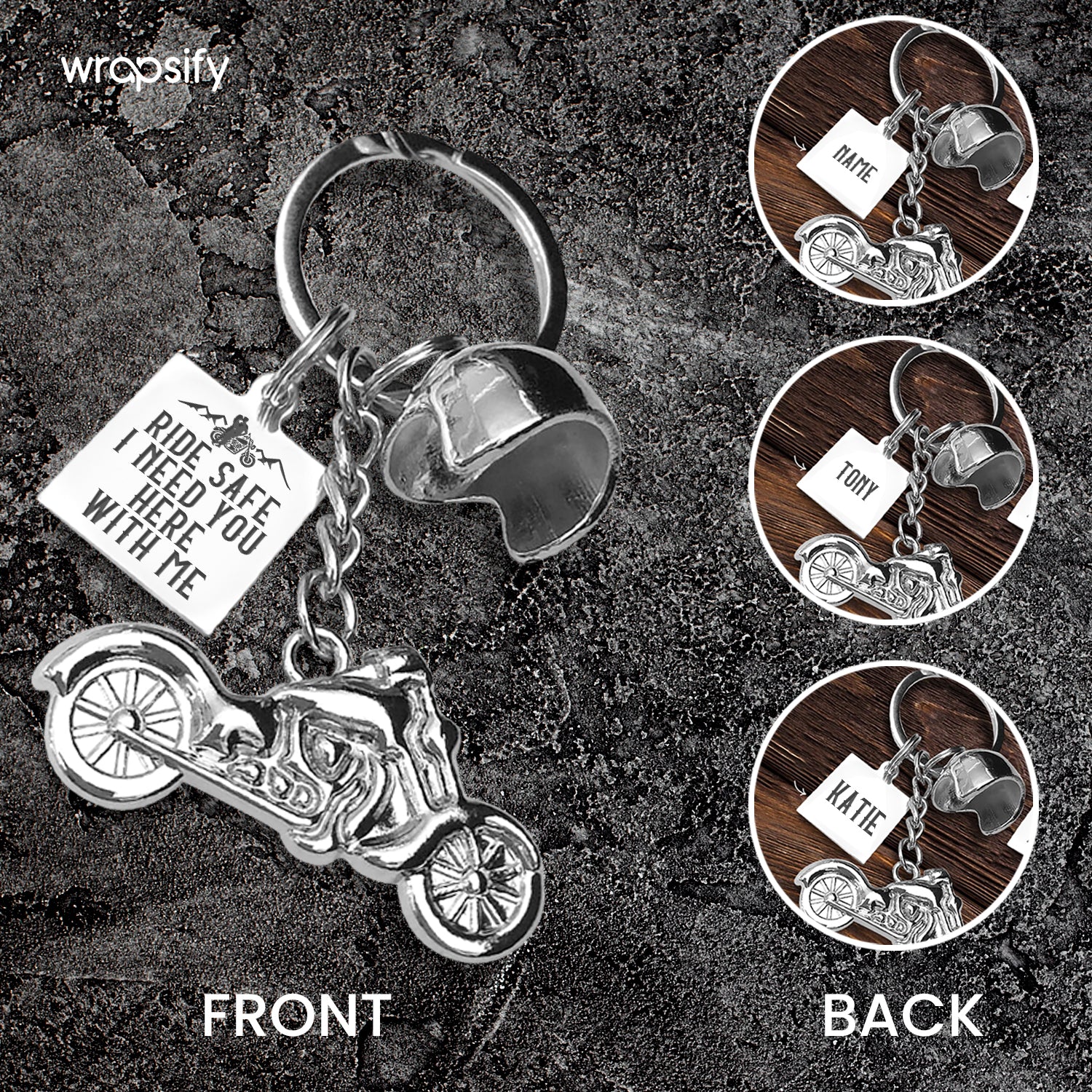 Wrapsify Custom Motorcycle Helmets Keychains For Handbag & Wallet Accessories - Biker Gift For Husband - Gkt14010