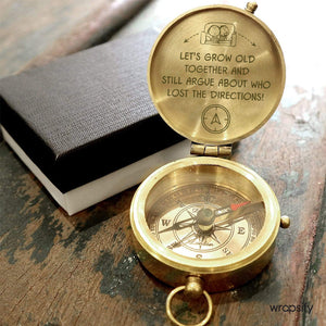 Engraved Compass - Family - To My Love - Let's Grow Old Together - Gpb26218