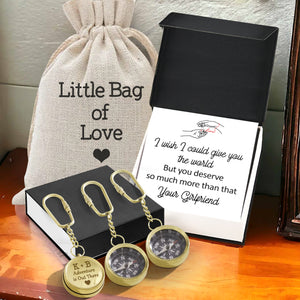 Personalized Brass Compass Keychain - Family - To My Boyfriend - I Wish I Could Give You The World - Gkqj12001