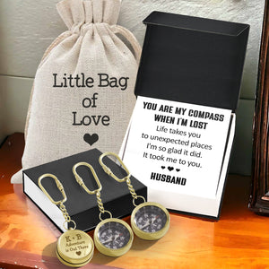 Personalized Brass Compass Keychain - Family - To My Wife - You Are My Compass When I'm Lost - Gkqj15002