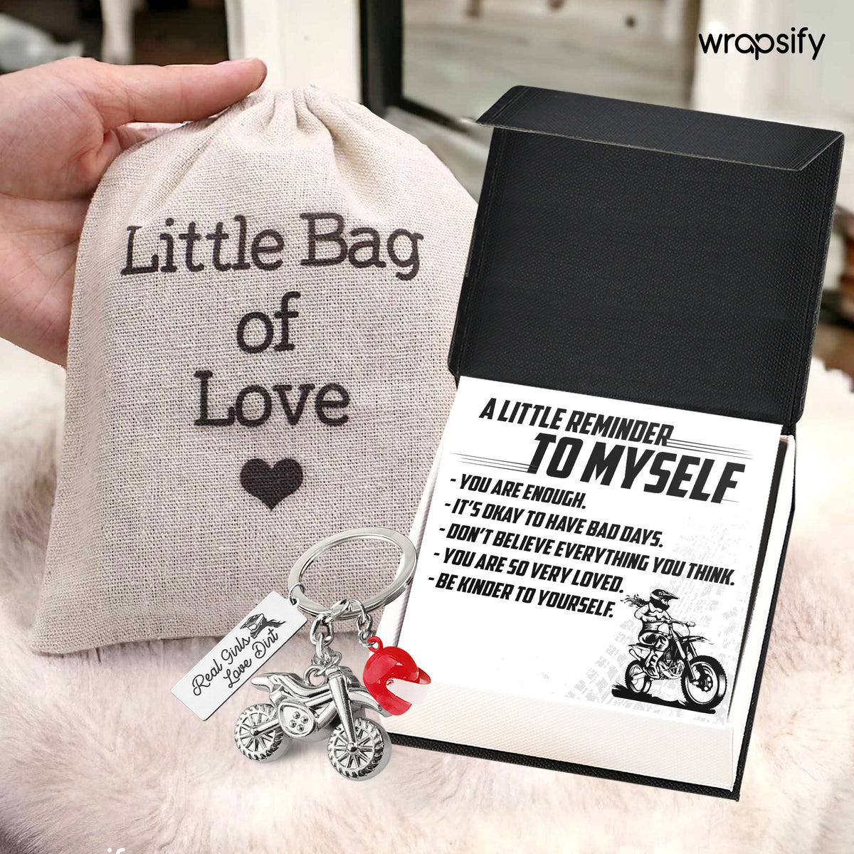 Dirt Bike Helmet Keychain - Biker - To Myself - You Are Enough - Gkey34003