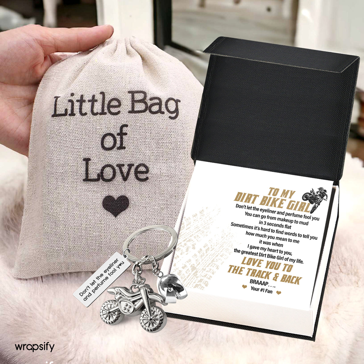 Dirt Bike Helmet Keychain - Biker - To My Dirt Bike Girl - I Gave My Heart To You - Gkey13002