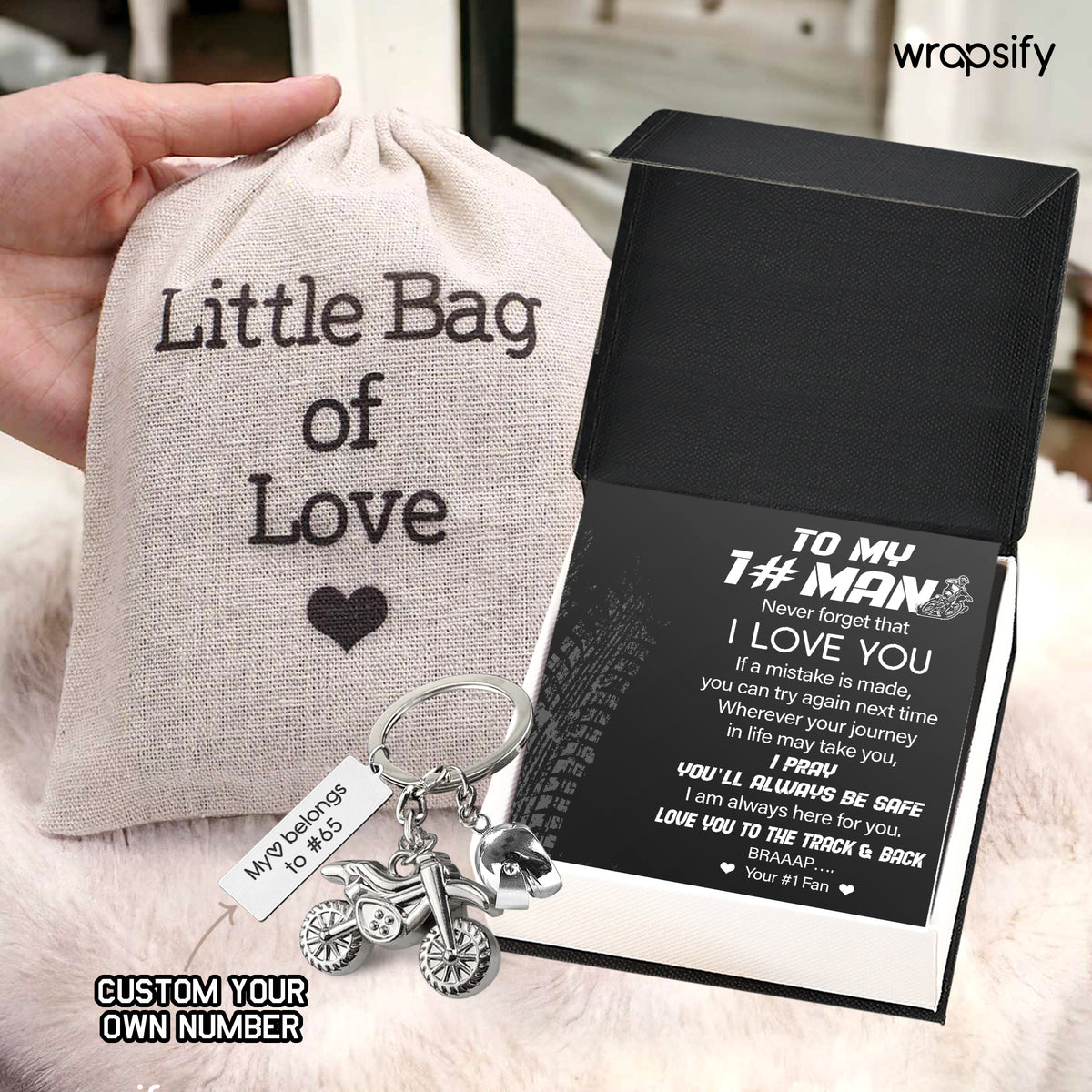 Personalized Dirt Bike Helmet Keychain - Biker - To My #1 Man - I Pray You'll Always Be Safe - Gkey26008