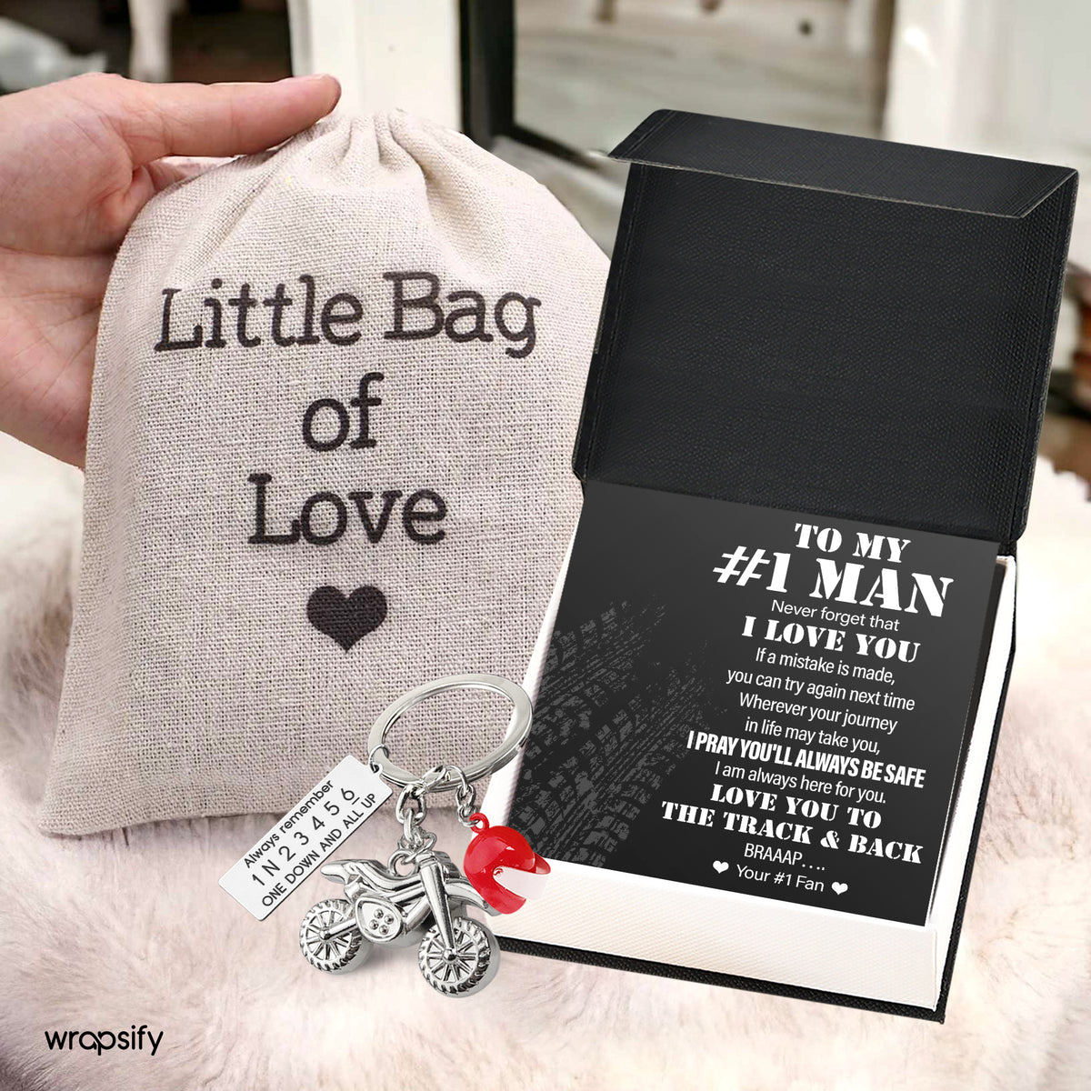 Dirt Bike Helmet Keychain - Biker - To My #1 Man - I Am Always Here For You - Gkey26003