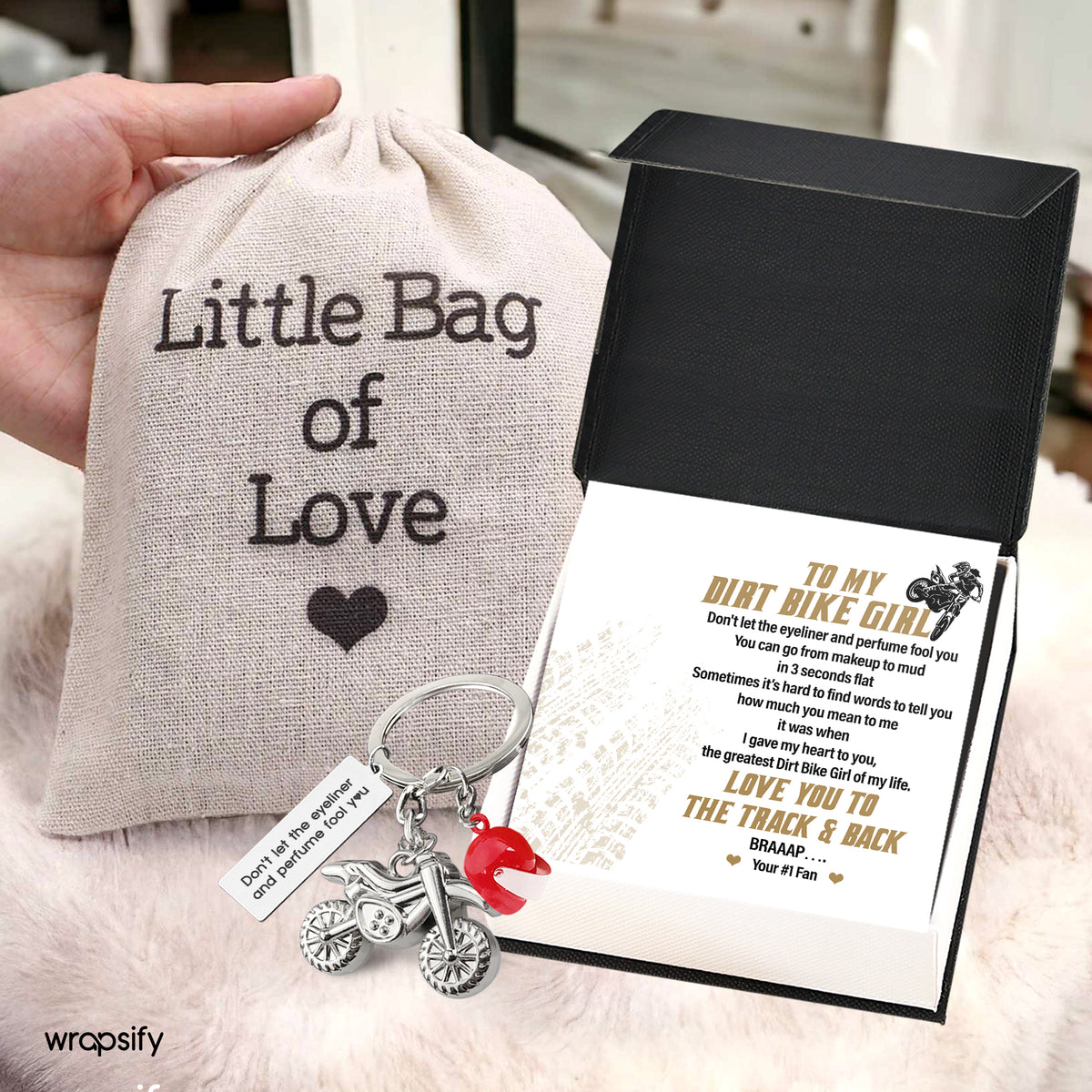 Dirt Bike Helmet Keychain - Biker - To My Dirt Bike Girl - I Gave My Heart To You - Gkey13002