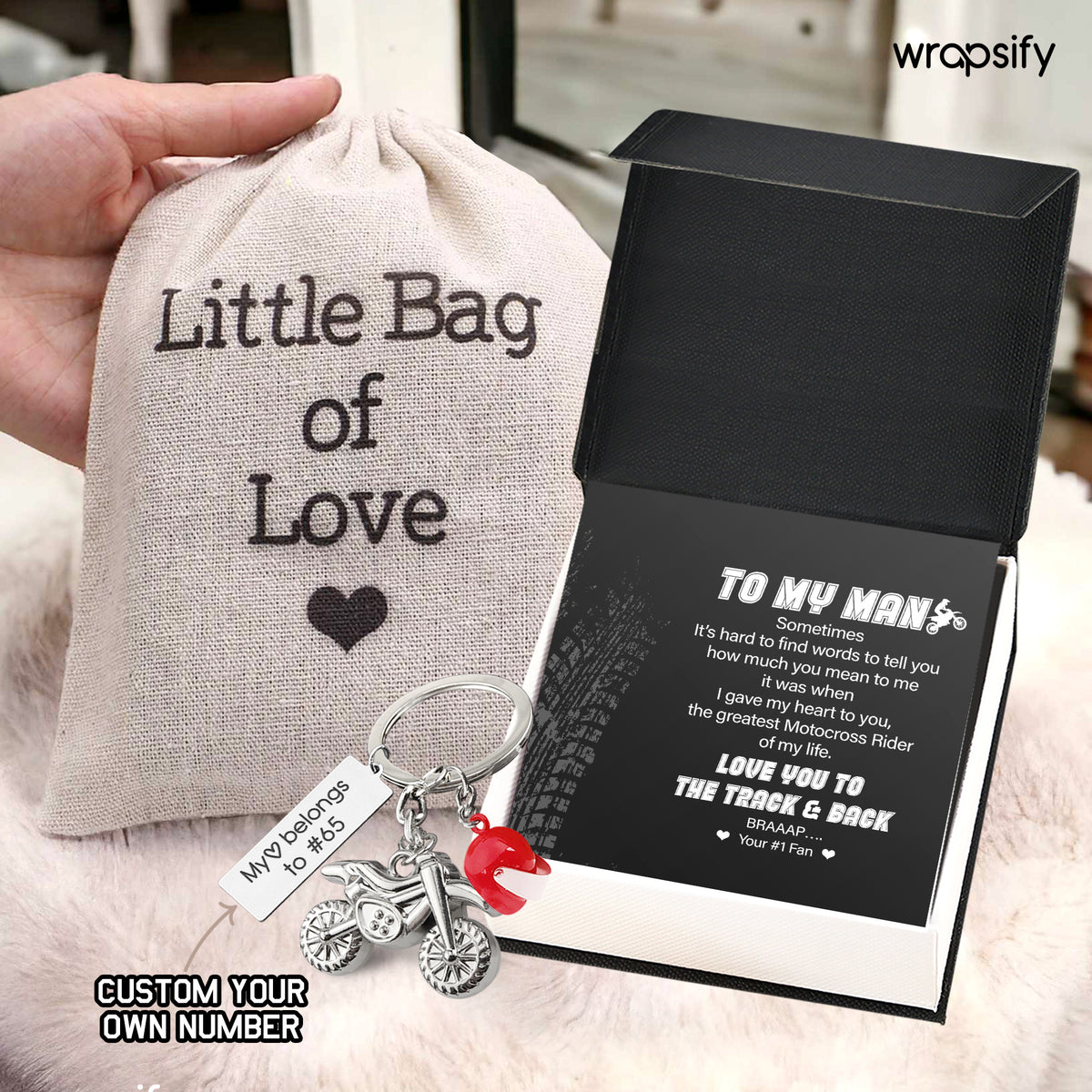 Personalized Dirt Bike Helmet Keychain - Biker - To My Man - The Greatest Motocross Rider Of My Life - Gkey26010