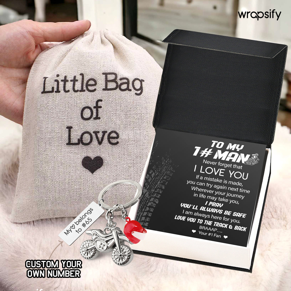 Personalized Dirt Bike Helmet Keychain - Biker - To My #1 Man - I Pray You'll Always Be Safe - Gkey26008