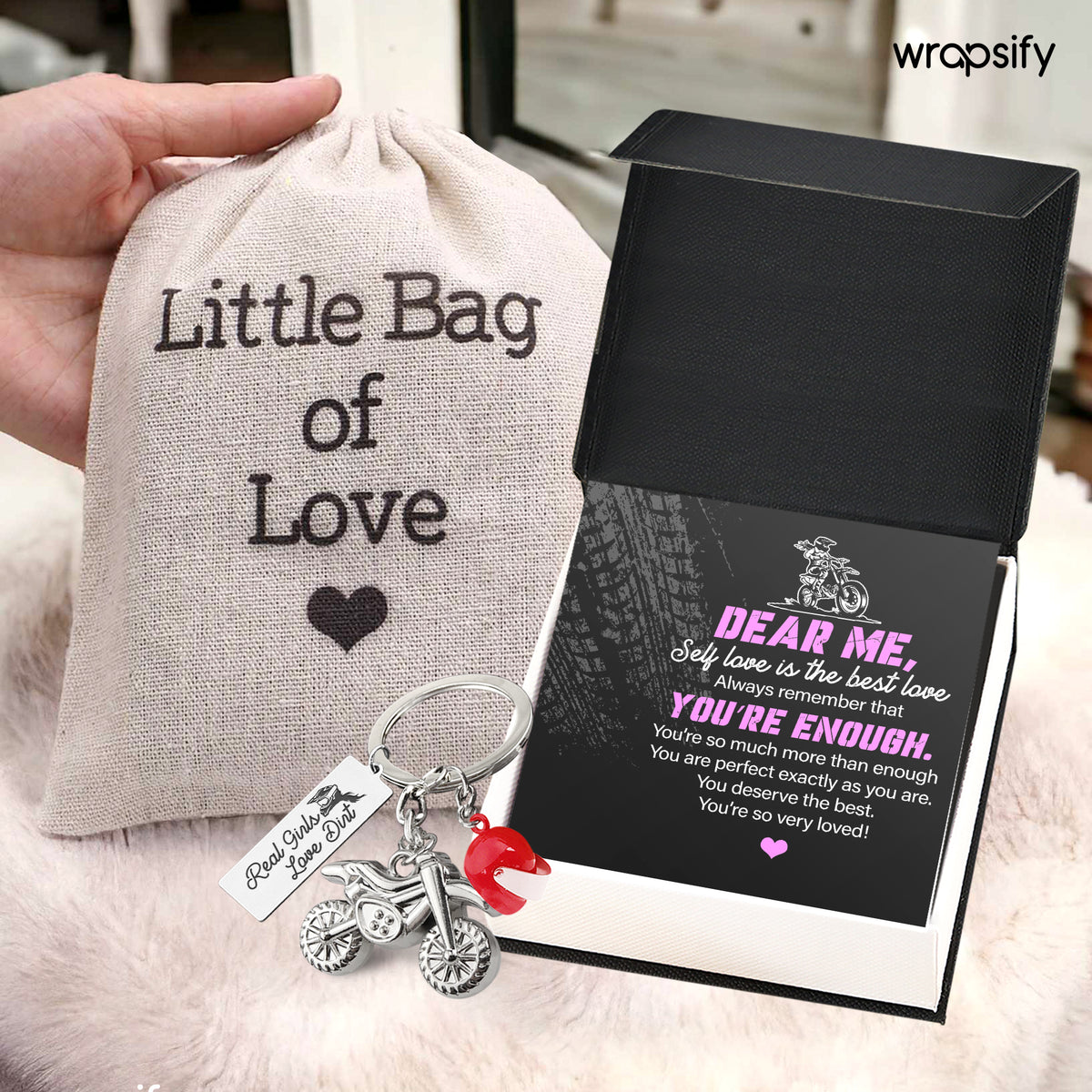 Dirt Bike Helmet Keychain - Biker - To Myself - Always Remember That You’re Enough - Gkey34002