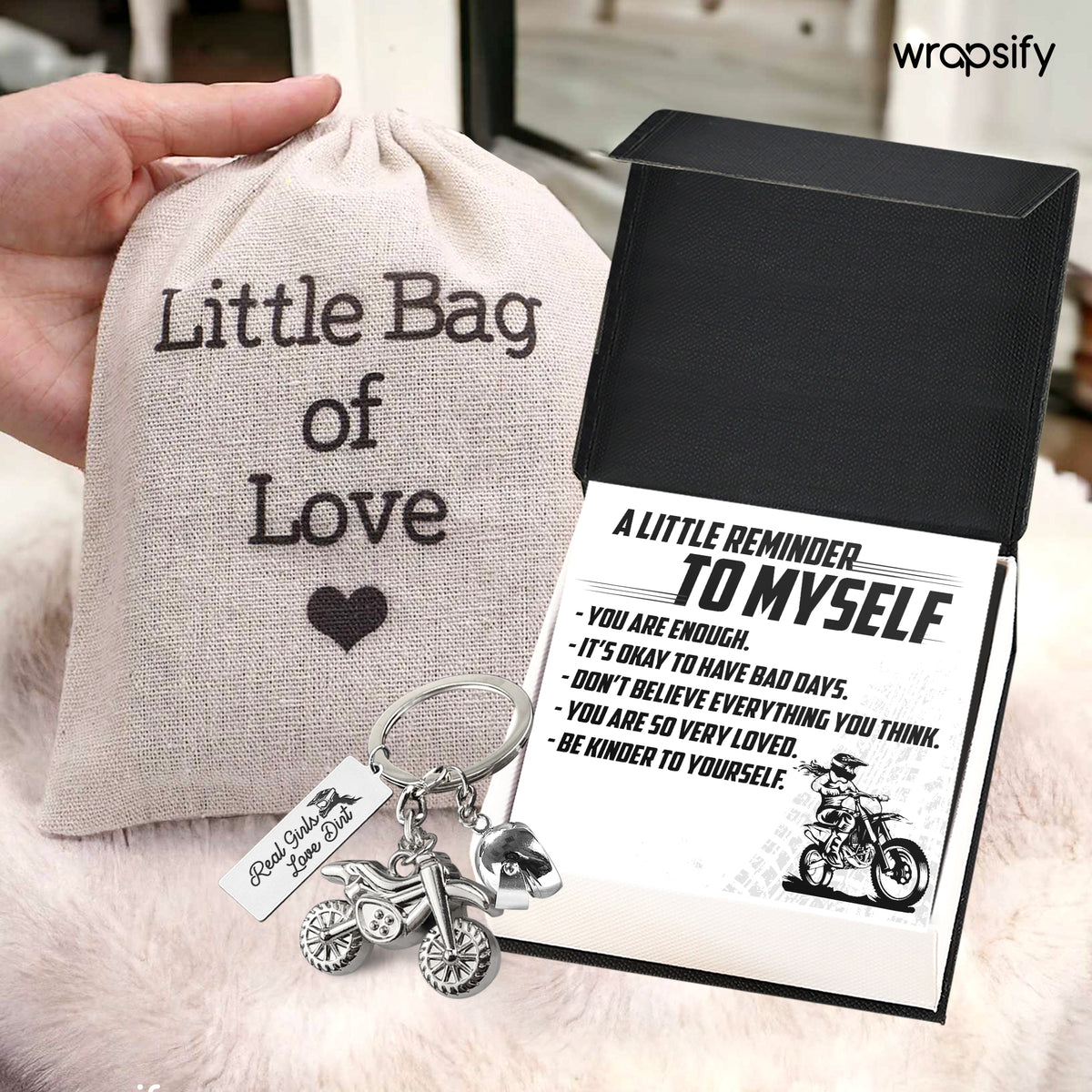 Dirt Bike Helmet Keychain - Biker - To Myself - You Are Enough - Gkey34003