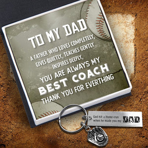 Baseball Glove Keychain - Baseball - To My Dad - God Hit A Home-run When He Made You My Dad - Gkax18022
