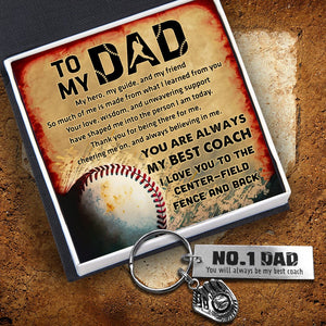 Baseball Glove Keychain - Baseball - To My Dad - So Much Of Me Is Made From What I Learned From You - Gkax18025