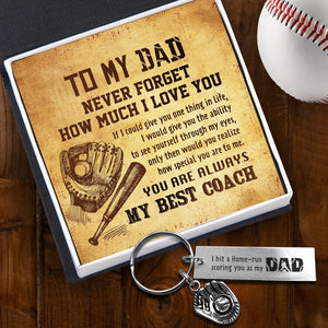 Baseball Glove Keychain - Baseball - To My Dad - You Are Always My Best Coach - Gkax18023