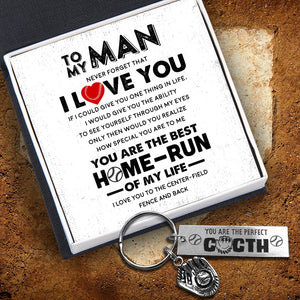 Baseball Glove Keychain - Baseball - To My Man - Never Forget That I Love You - Gkax26034