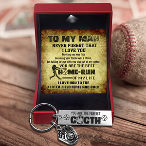Baseball Glove Keychain - Baseball - To My Man - You Are The Best Home-Run Of My Life - Gkax26035