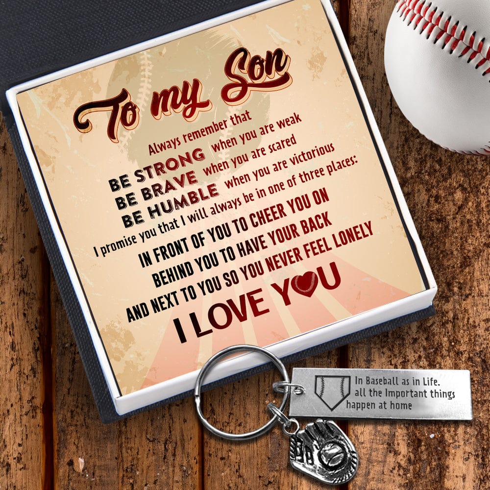 Baseball Glove Keychain - Baseball - To My Son - Be Humble When You Are Victorious - Gkax16014