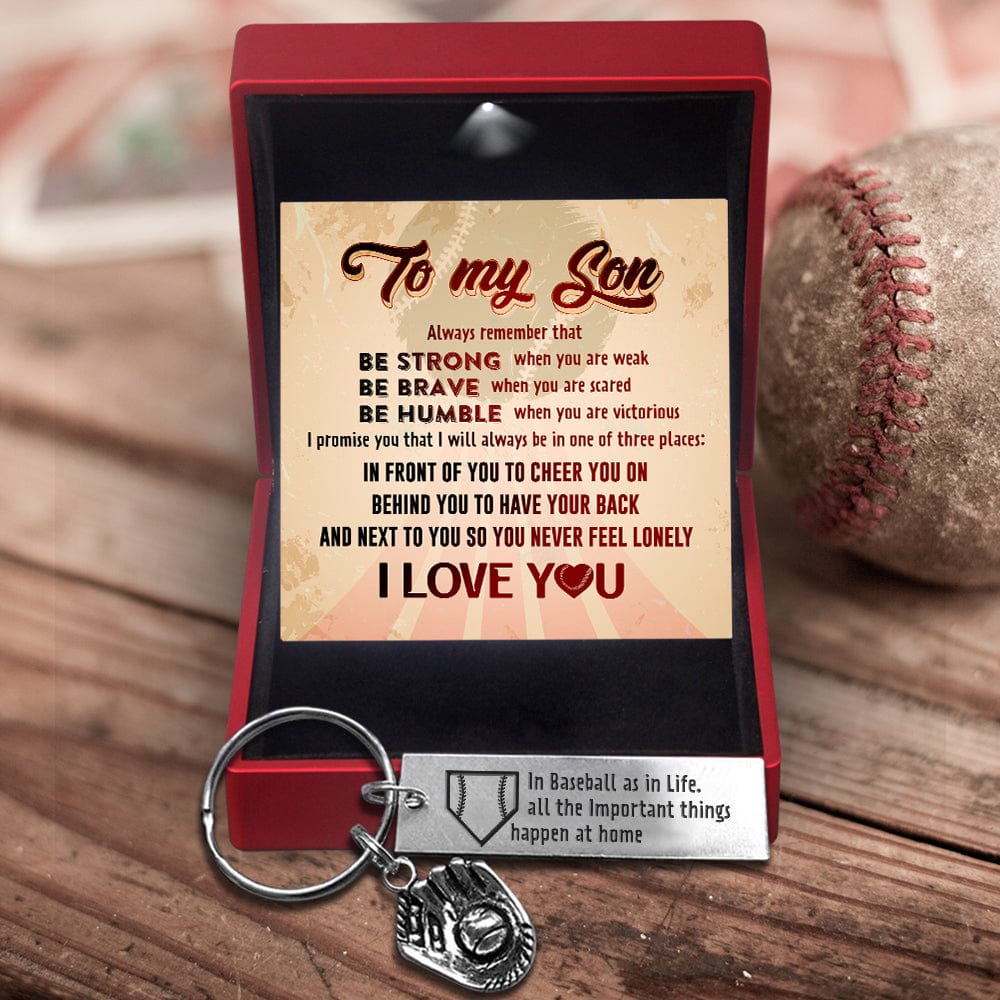 Baseball Glove Keychain - Baseball - To My Son - Be Humble When You Are Victorious - Gkax16014