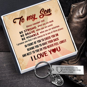 Baseball Glove Keychain - Baseball - To My Son - Be Humble When You Are Victorious - Gkax16014