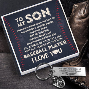 Baseball Glove Keychain - Baseball - To My Son - Just Go Forth And Aim For The Skies - Gkax16015