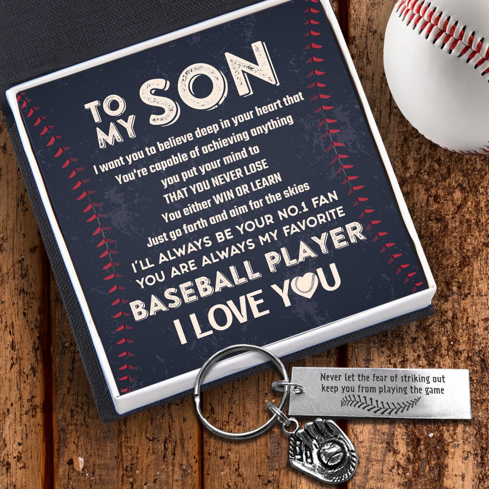 Baseball Glove Keychain - Baseball - To My Son - Just Go Forth And Aim For The Skies - Gkax16015