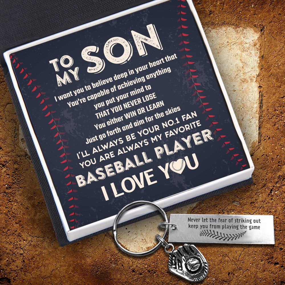 Baseball Glove Keychain - Baseball - To My Son - Just Go Forth And Aim For The Skies - Gkax16015