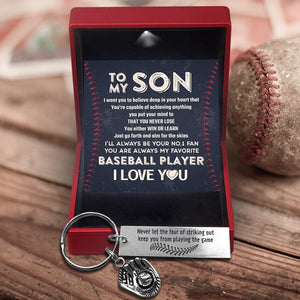 Baseball Glove Keychain - Baseball - To My Son - Just Go Forth And Aim For The Skies - Gkax16015