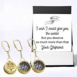 Personalized Brass Compass Keychain - Family - To My Boyfriend - I Wish I Could Give You The World - Gkqj12001