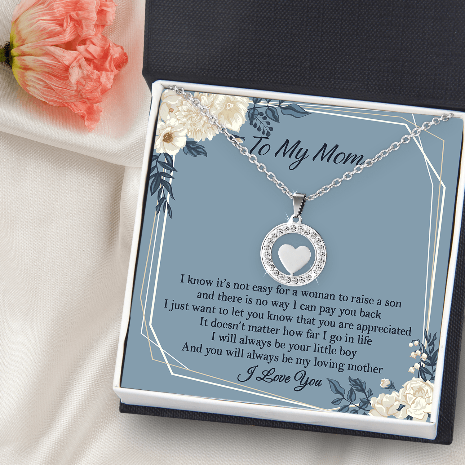 Circle Heart Necklace - Family - To My Mom - I Will Always Be Your Little Boy - Gnod19045