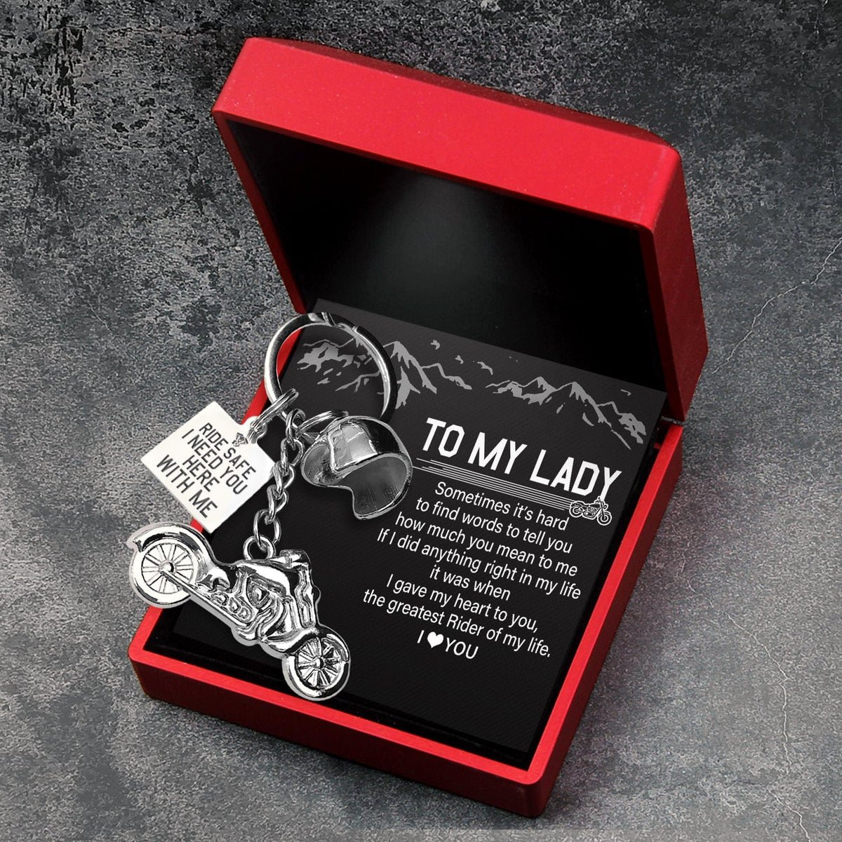 Classic Bike Keychain - Biker - To My Lady - The Greatest Rider Of My Life - Gkt13008