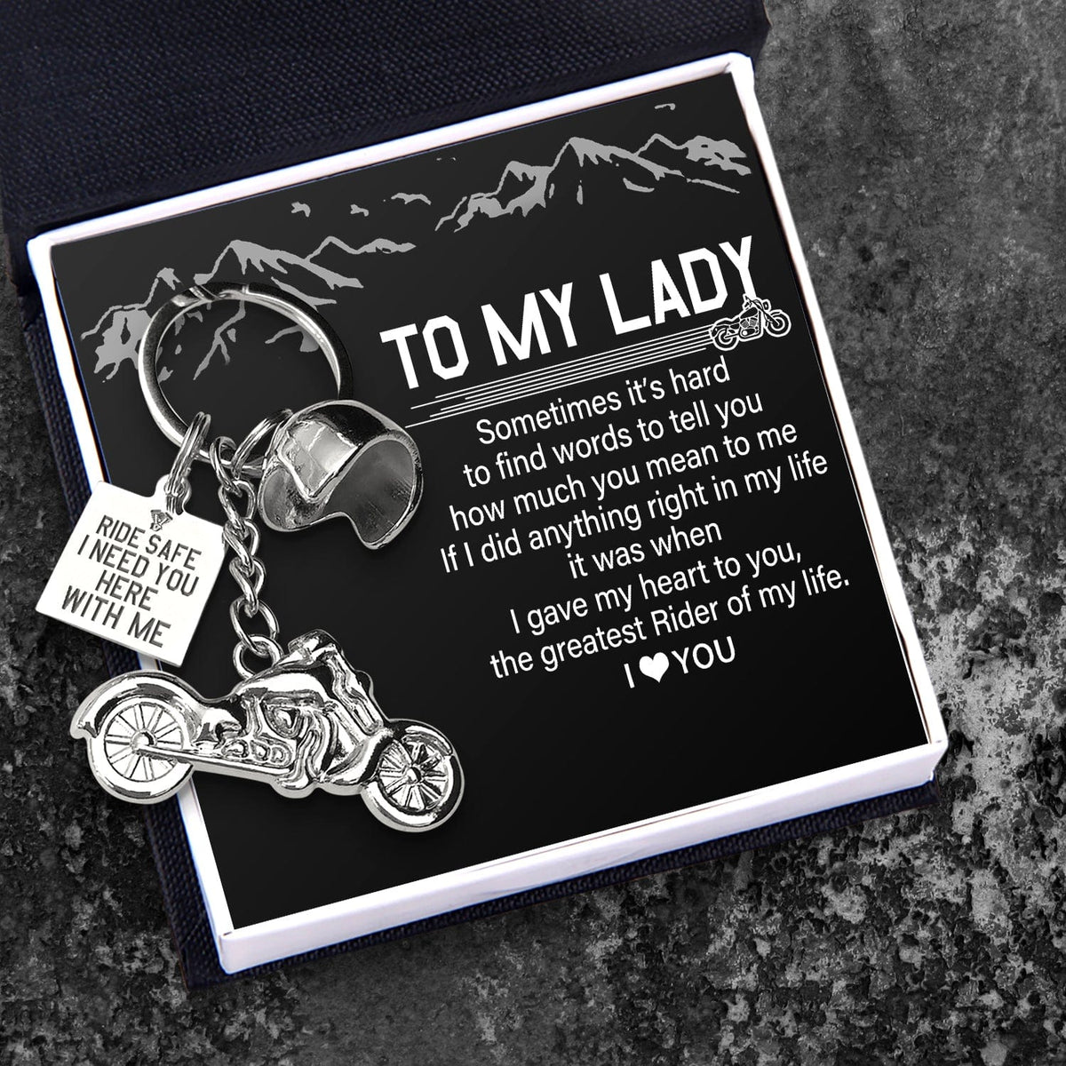 Classic Bike Keychain - Biker - To My Lady - The Greatest Rider Of My Life - Gkt13008