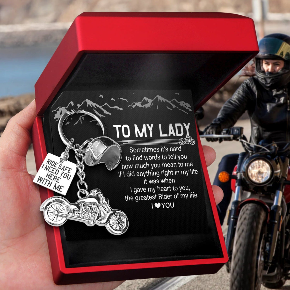 Classic Bike Keychain - Biker - To My Lady - The Greatest Rider Of My Life - Gkt13008