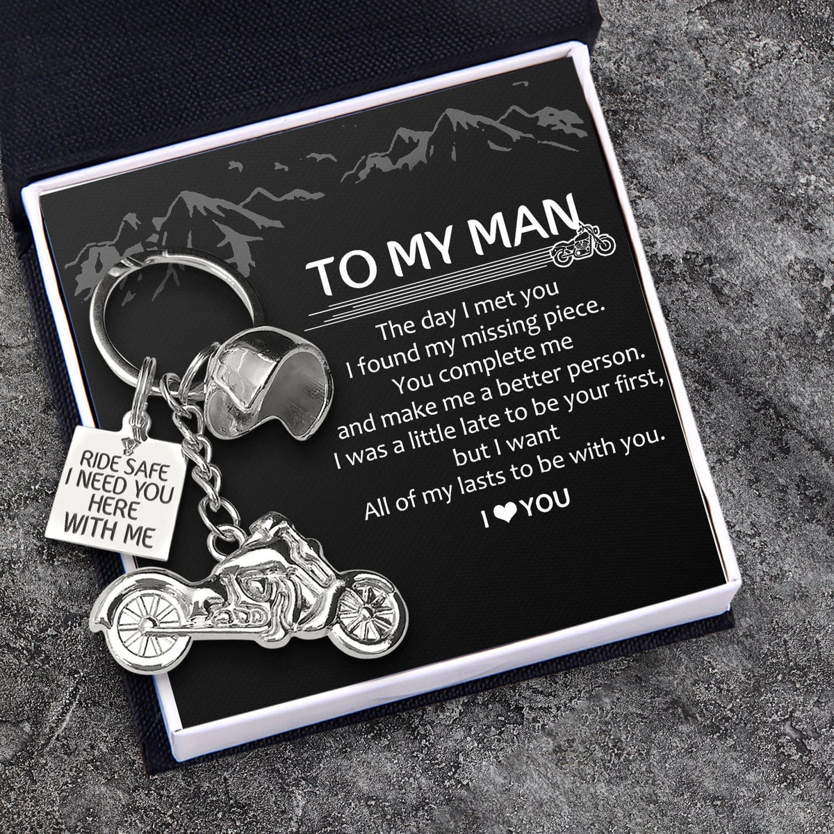 Classic Bike Keychain - Biker - To My Man - I Want All Of My Lasts To Be With You - Gkt26031