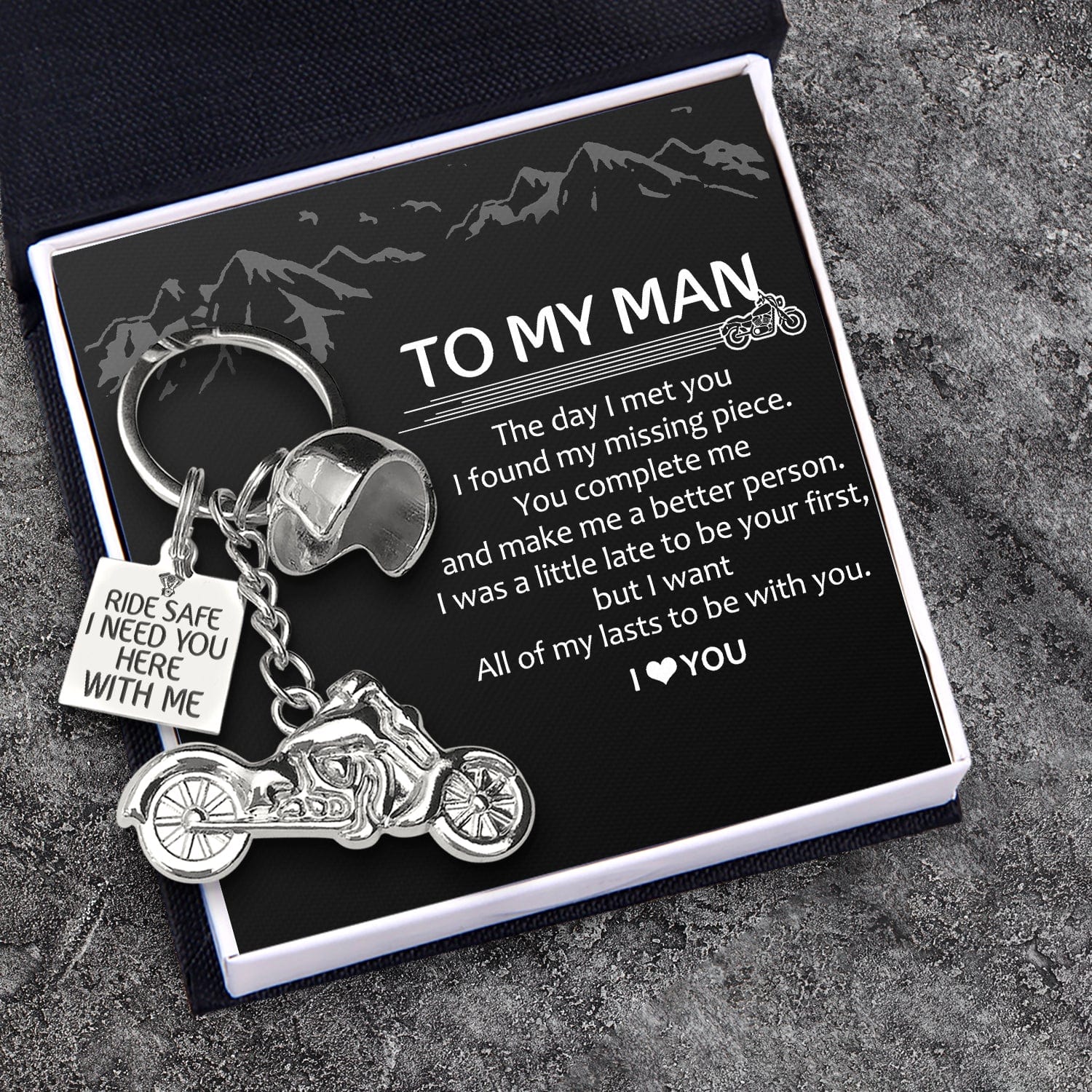 Classic Bike Keychain - Biker - To My Man - I Want All Of My Lasts To Be With You - Gkt26031