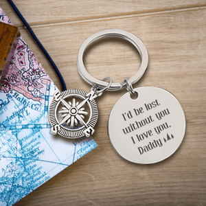 Compass Keychain - Hiking - To My Dad - I Love You To The Mountains & Back - Gkw18005
