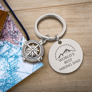 Compass Keychain - Hiking - To My Outdoorsy Dad - Thank You For Always Showing Me The Right Path And Being My Greatest Guide - Gkw18006
