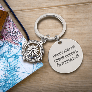 Compass Keychain - Hiking - To The King Of Adventures - You Are The Best Dad And Hiking Partner In The World - Gkw18008