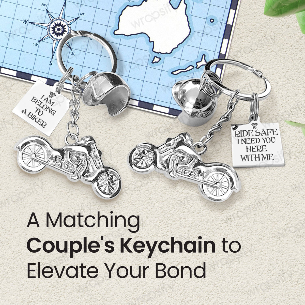 Copy of Classic Bike Keychain - To My Wife - All Of My Lasts To Be With You - Gkt15001