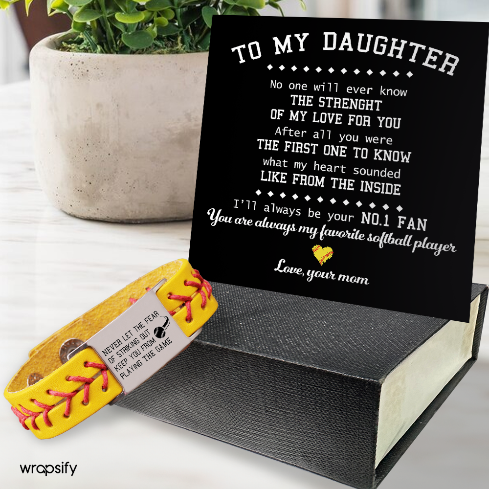 Softball Bracelet - Softball - To My Daughter - From Mom - I’ll Always Be Your No.1 Fan - Gbzk17030