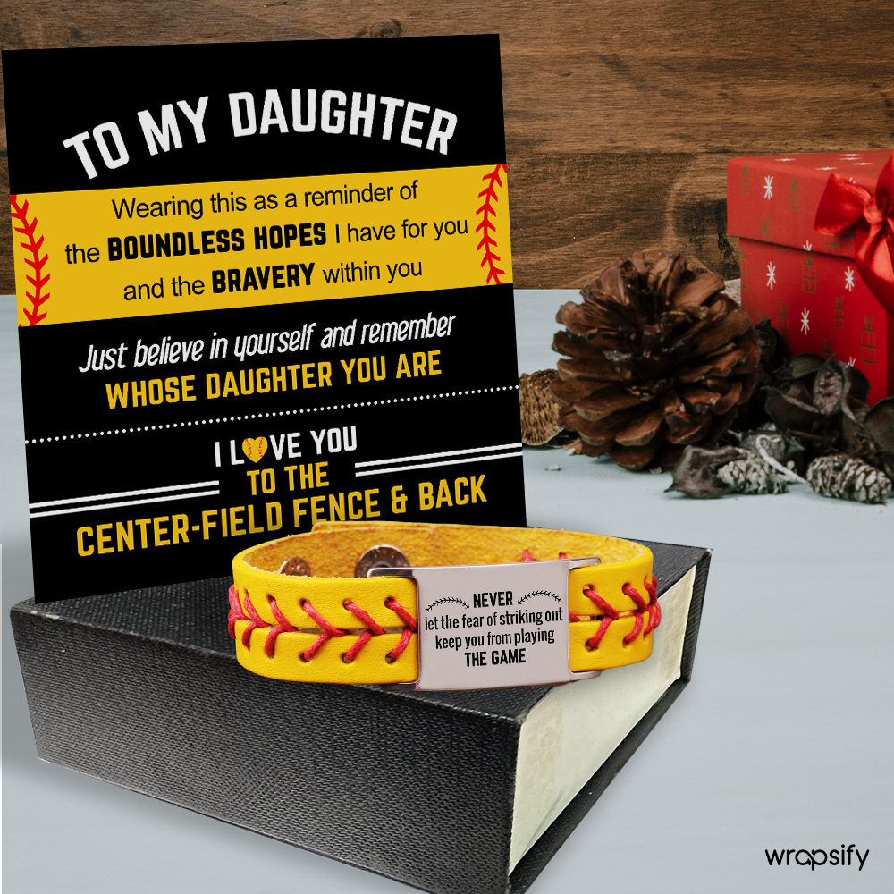 Softball Bracelet - Softball - To My Daughter - I Love You To The Center-field Fence And Back - Gbzk17029