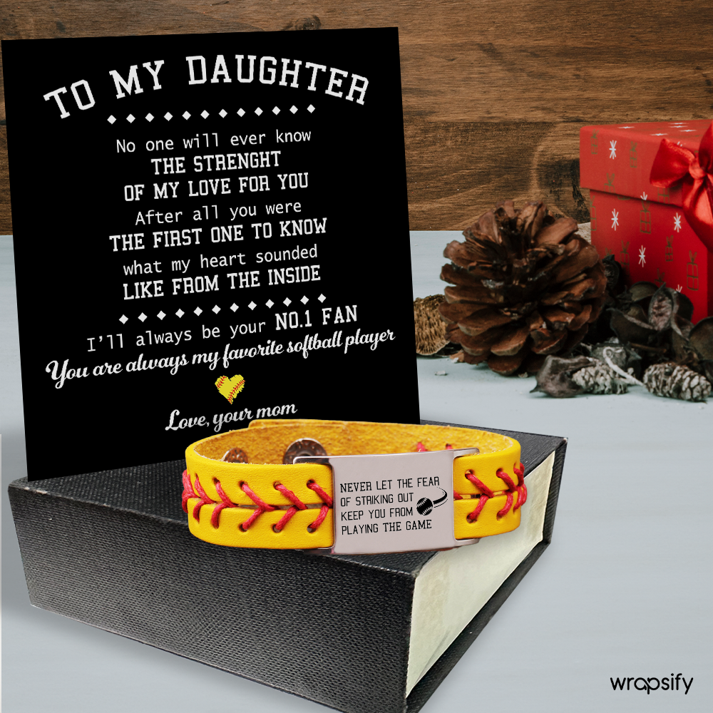 Softball Bracelet - Softball - To My Daughter - From Mom - I’ll Always Be Your No.1 Fan - Gbzk17030