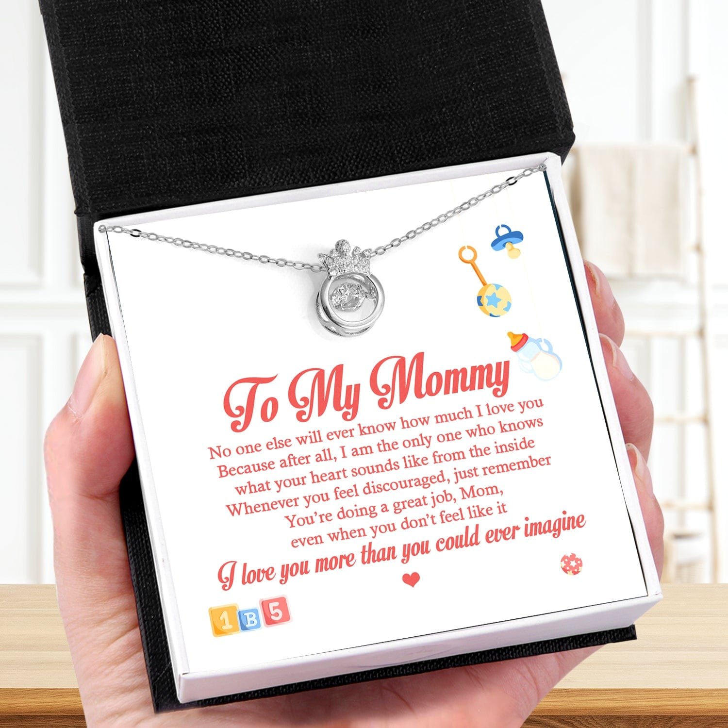 Crown Necklace - Family - To A New Mom - I Love More Than You Could Imagine - Gnzq19019