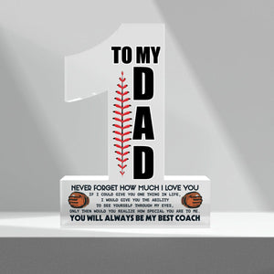 Crystal Plaque - Baseball - To My Dad - Never Forget How Much I Love You - Gznf18038